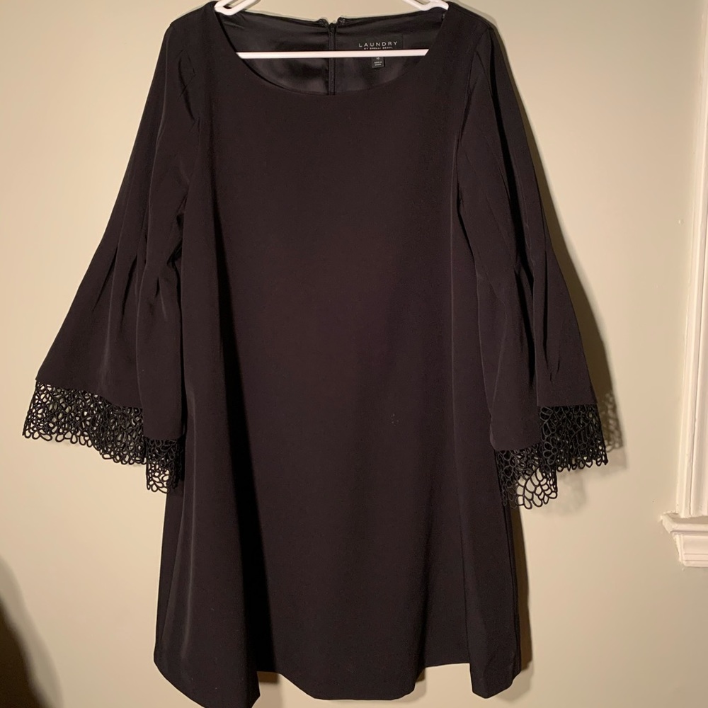 Black Bell Sleeve Shift Dress